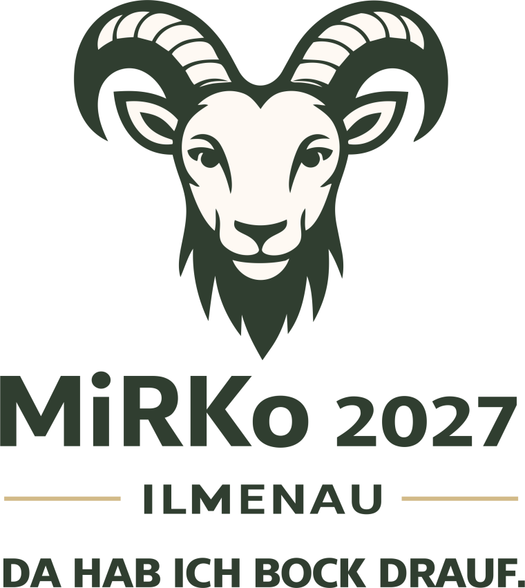 MiRKo 2027 Ilmenau — Da hab ich Bock drauf. Logo mit Widderkopf